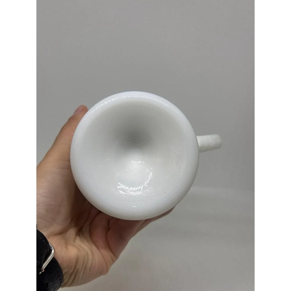 VTG Westmoreland Milk Glass Creamer White Paneled Grape Harvest Footed Pitcher